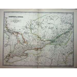  MAP 1888 DOMINION CANADA ONTARIO QUEBEC LAKE HURON