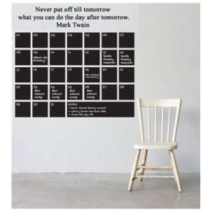   Chalkboard Wall Decal, Large Mark Twain Quote Calendar