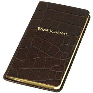  Pocket Wine Journal, Crocodile Leather, Tabbed, 5 Inch 