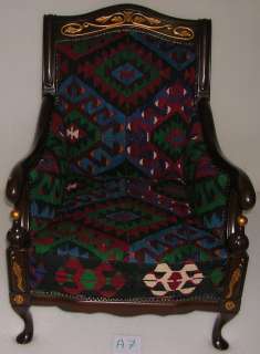 Handmade Turkısh Wool Handmade Oushak Kilim Upholstered ARMCHAIR 