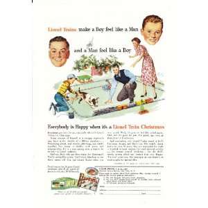  1951 Ad Lionel Trains Make a boy feel like a man Original 