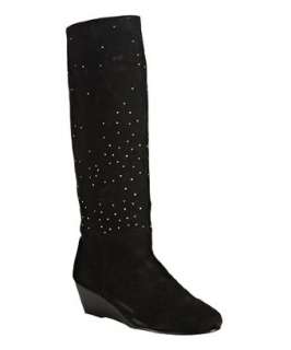 Matiko black suede studded Frosty wedge boots   