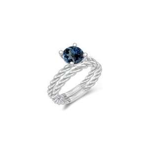  1.14 Cts London Blue Topaz Solitaire Engagement & Wedding Ring 