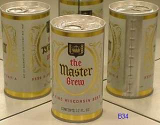 MASTER BREW BEER S/S CAN WALTER EAU CLAIRE WISC B34bo  