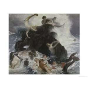  Mermaids at Play Giclee Poster Print by Arnold Bocklin 