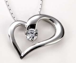 18K 18CT GOLD GF Large Heart Crystal NECKLACE GIFT N65  