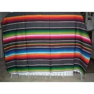  X large Mexican Serape Blanket Gray (82 By 62)