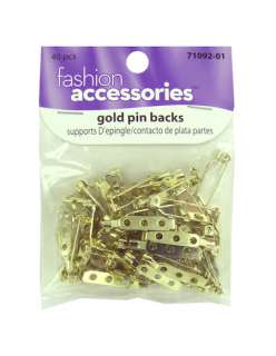 Pin Backs Safety Locking Bar Pins Gold plated 40pcs 25 x 5mm 