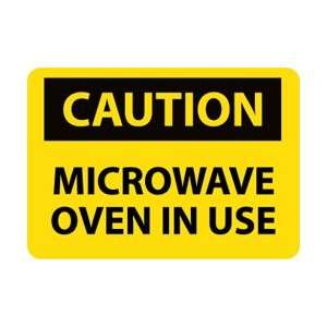 C180RB   Caution, Microwave Oven In Use, 10 X 14, .050 Rigid 