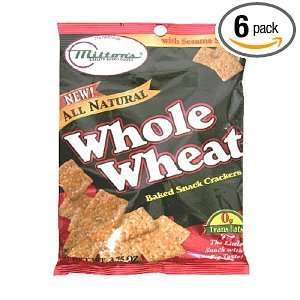 Miltons Crackers Whole Wheat Bite Size Bag, 3.75 Ounce Bags (Pack of 
