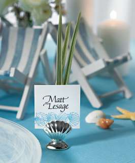   Decoration 8 Silver Sea Shell Place Card Holders 068180000982  