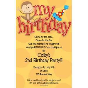  My Birthday Monkey Party Invitations Toys & Games