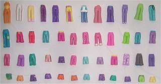 LOT of 96 Pieces of POLLY POCKET DOLL CLOTHES, HATS, HAIR & Etc 