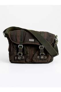 NWT GUESS MENS BROWN CANVAS MESSENGER BAG HANDBAG GRUNGE JO 22  