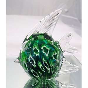  Murano Design Glass Millefiori Fish Sculpture PW 1060 