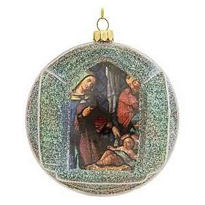 Nativity Scene Window Disk Glass Ornament
