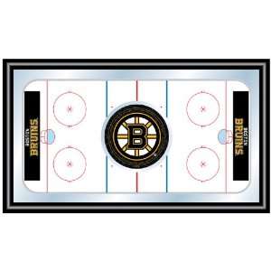  NHL Boston Bruins Framed Hockey Rink Mirror Patio, Lawn 