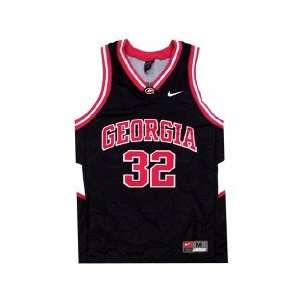  Nike Georgia Bulldogs Black Replica Basketball Jersey 