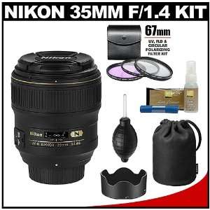  Nikon 35mm f/1.4 G AF S Nikkor Lens + 3 UV/FLD/CPL Filters 
