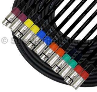 25ft XLR Mic Cables w/ Colored Ends GLS Audio 37 397  