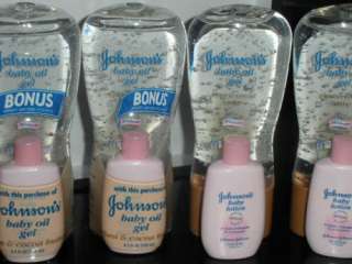 Johnsons Baby Oil Gel & Baby Lotion 4x 6.5oz + 4x 1oz  
