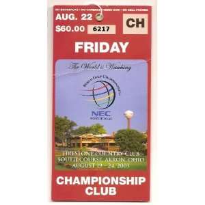   WGC NEC Invitational Friday ticket craig parry win 