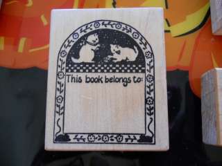 Rubber Stamp PSX F 764 This Book Belongs To Bookplate Label Kittens 
