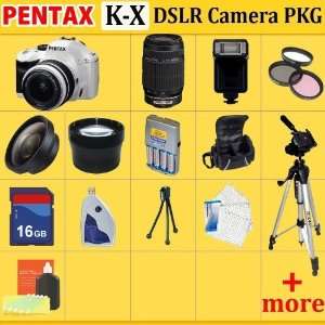  Pentax K x Digital SLR Camera Kit (White), with 18 55mm Da 