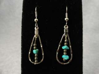   Navajo silver TURQUOISE earrings authentic Old Pawn Jewelry  