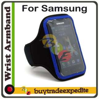 Blue Sport Workout Armband Pouch for Samsung Wave S8500  