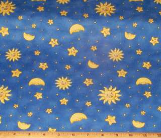 Moon Stars Sun Counting Sheep SSI Fat Quarter Fabric  