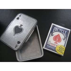 Game Table Metal Ace of Spades Playing Card Box  Sports 