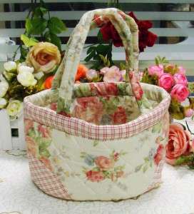 Shabby Rose Cotton Quilted Tote Shopping Hand Bag B  