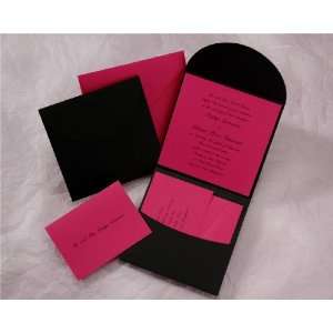  Hot Pink Insert with Square Black Pocket Wedding 