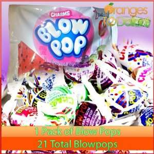 Charms Blow Pop Candy Bubble Gum Lollipop Suckers Assorted Flavors 1 