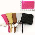 NEW GOLD QUILTED HEART MINI CLUTCH COIN CHANGE PURSE KEYCHAIN WRISTLET