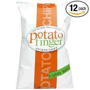 PotatoFinger Potato Chips, Lightly Salted, 8 Ounce Bags (Pack of 12 