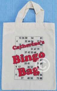 PERSONALISED   BINGO BAG   SMALL   NATURAL COTTON BAG  
