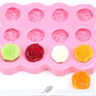 New 3D Silicone Soap Molds   Handmade mini Rose  12 pcs  