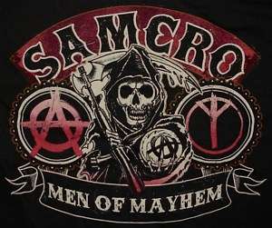 Sons of Anarchy SOA Men of Mayhem T Shirt M L XL 2X 3X  