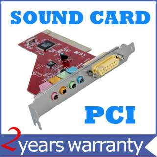NEW 4 Channel Audio 3D PC PCI Sound Audio Card w/Game MIDI Port  