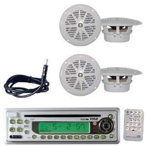 Pyle Marine Radio Receiver, Speaker and Cable Package   PLCD10MR AM/FM 