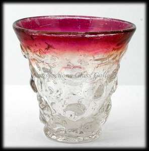   Catalonian Crystal Sweet Pea Vase with Ruby Stain Spanish Knobs #11