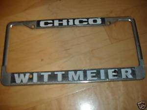 Old Metal License plate dealer frame Chico California  