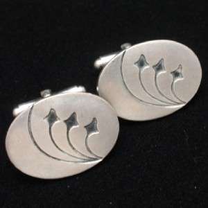 Cuff Links Hayward Sterling Silver Retro Design Vintage  