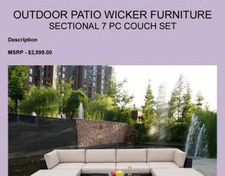 Outdoor Patio Wicker Furniture Deep Seating 7pc Set  