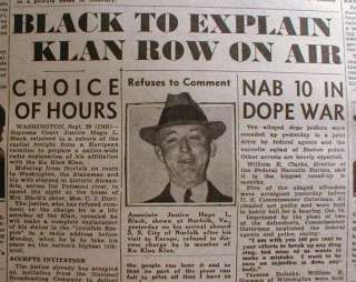 1937 newspapers US SUPREME COURT JUSTICE Hugo Black was MEMBER of KU 