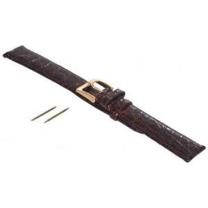  Gen Crocodile Leather Watchband Brown 18mm