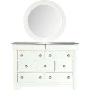  Oberon White Dresser Mirror Set