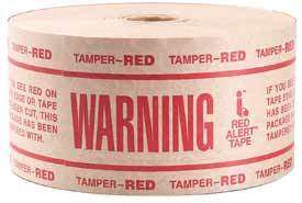 Kraft Reinforced Paper Tape   Warning (Tamper Proof)  